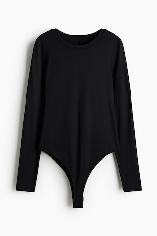 H & M - Langarmbody aus Mikrofaser - Schwarz - Damen | H&M (DE, AT, CH, NL, FI)