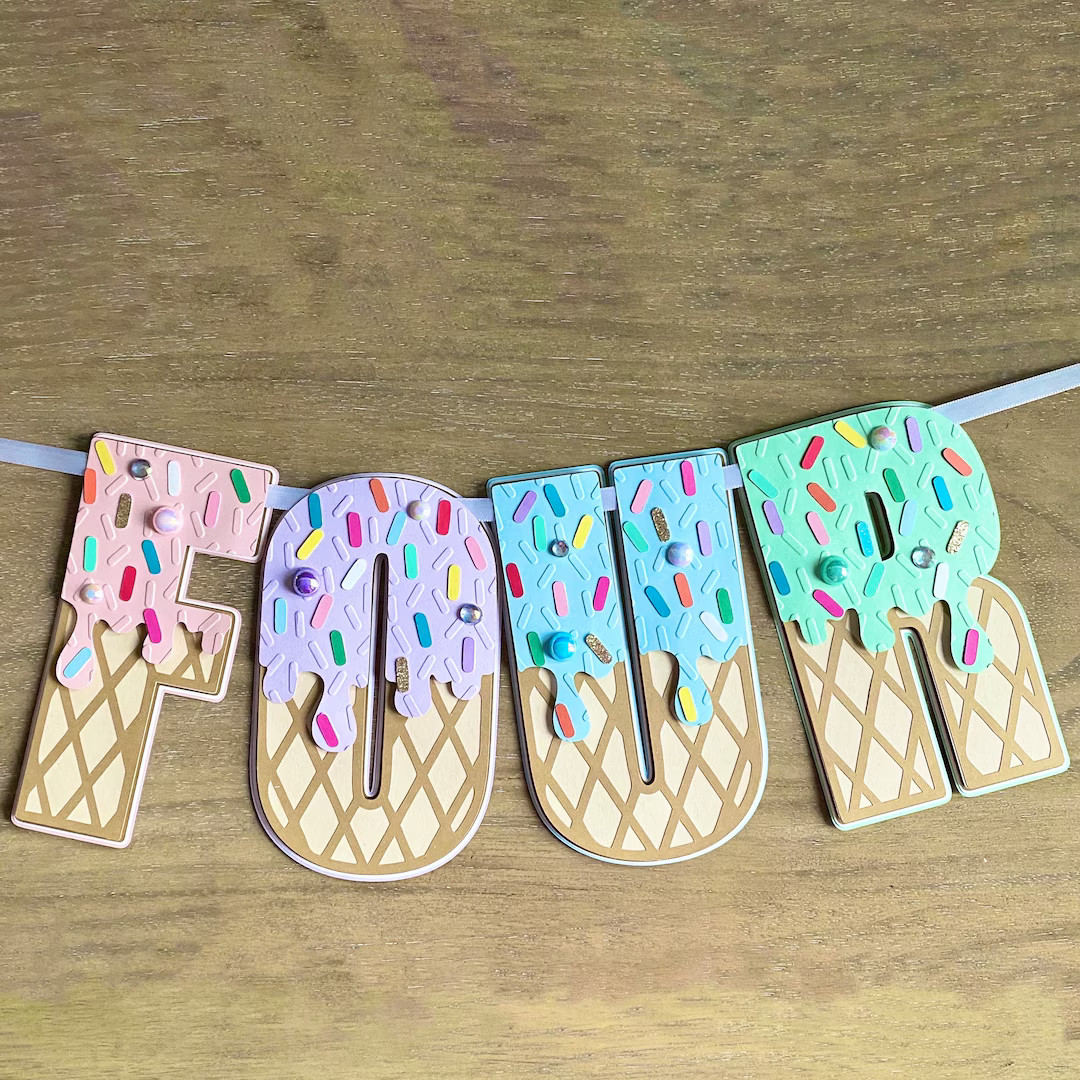 Ice Cream Theme Banner | Dessert Table, Baby Shower Garland, 1st Birthday Party | Two Sweet Ice C... | Etsy (US)