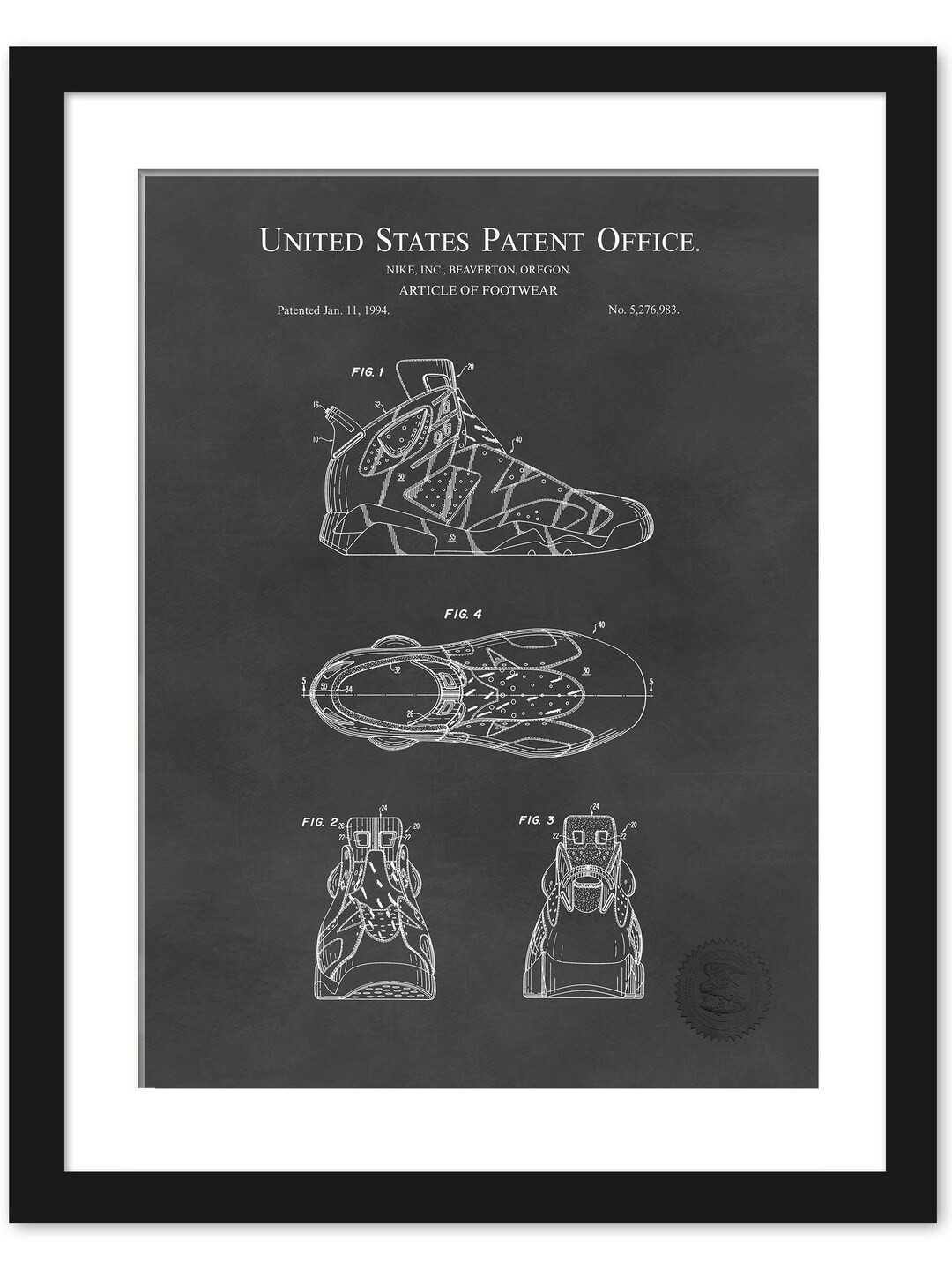 Vintage Basketball Design Print | 1994 Nike Sneaker Patent | Sports Decor for Home or Office | Gi... | Etsy (US)