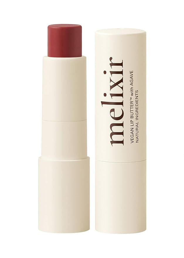 Melixir Vegan Lip Butter #02 Nudy Rose, Hydrating Tinted Lip Balm Stick, Bee-Free, Petrolatum-Fre... | Amazon (US)