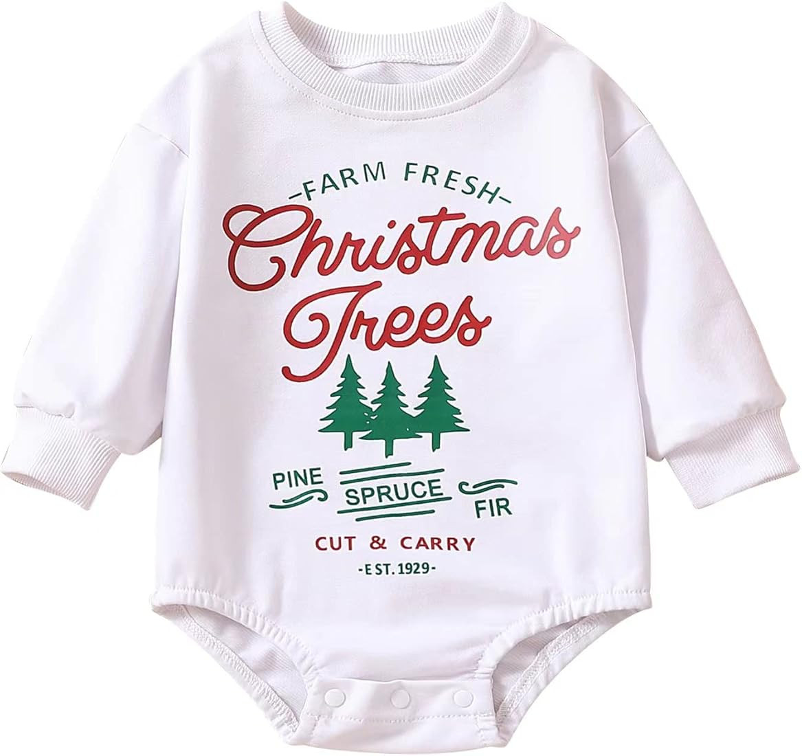 Newborn Christmas Outfit Toddler Baby Boy Girl Santa Onesie Crewneck Sweatshirt Romper Xmas Sweater  | Amazon (US)