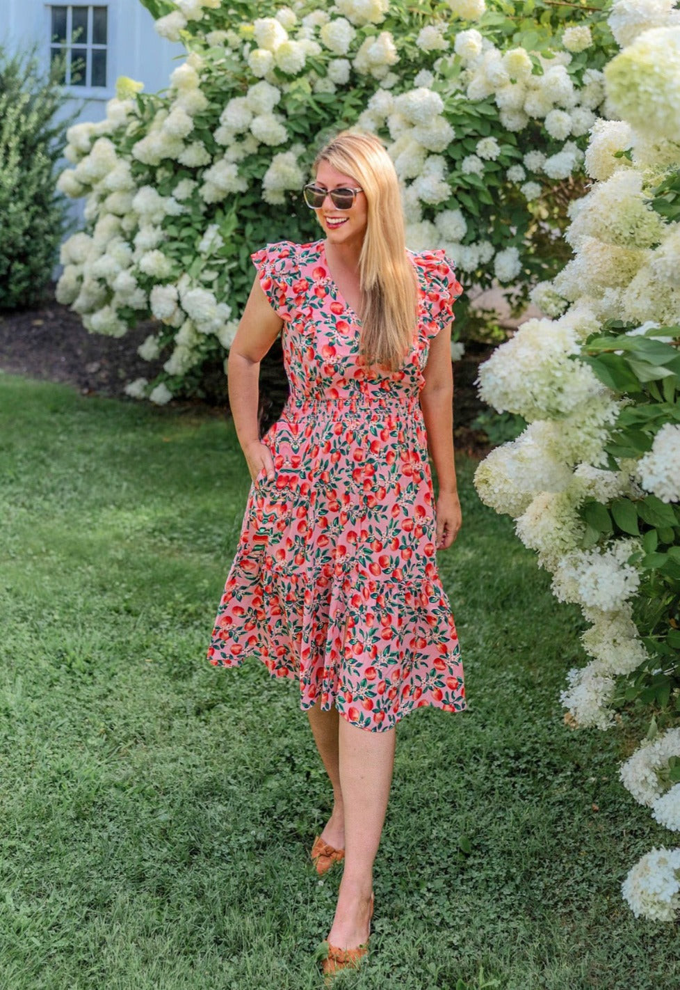 Marie Midi Dress in Apple Blossom Floral | Draper James (US)