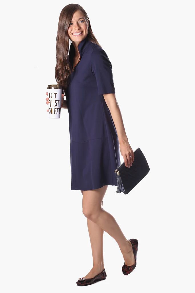 Lennon Dress in Navy | Duffield Lane