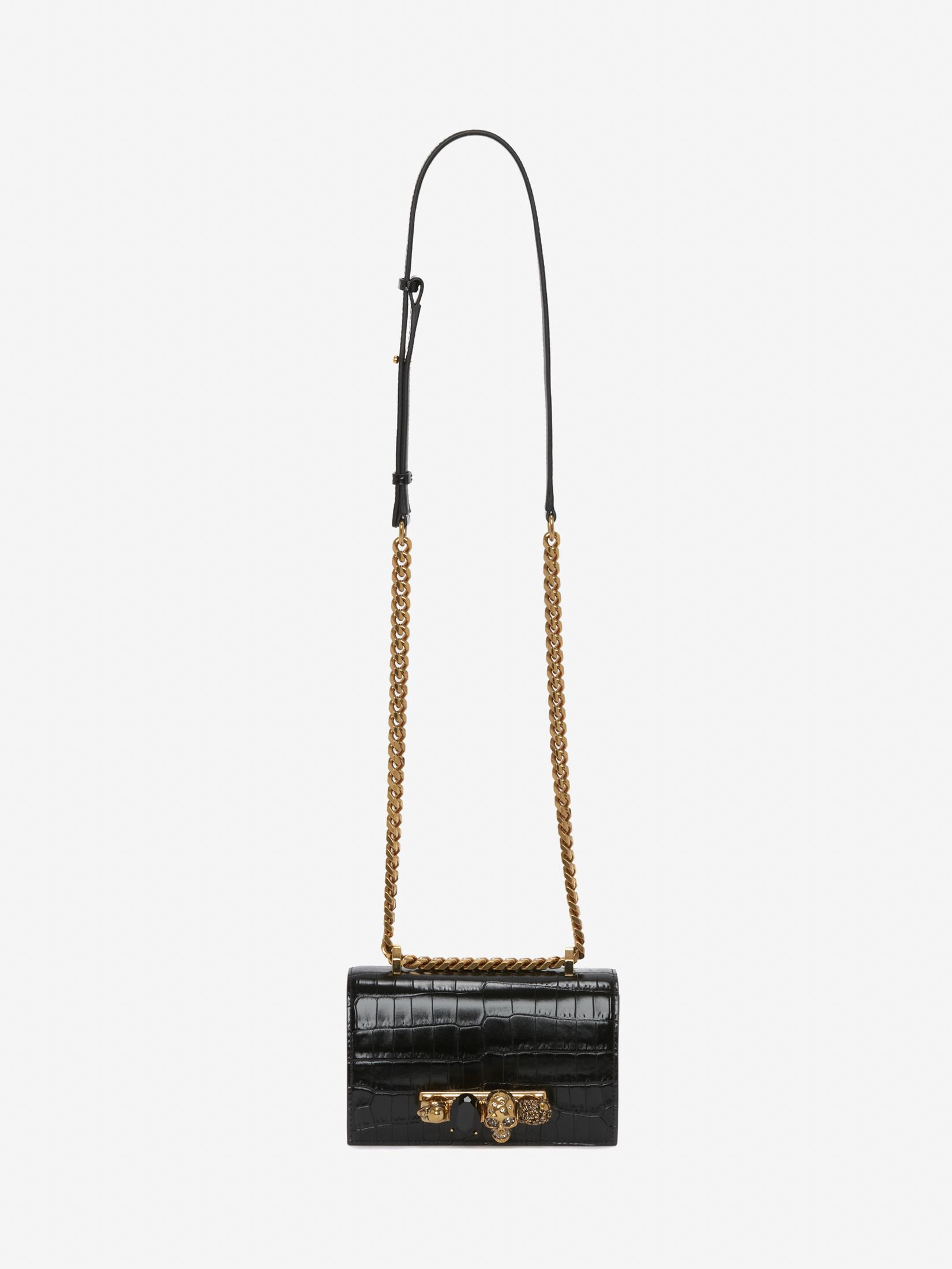 Women's Mini Jewelled Satchel in Black | Alexander McQueen