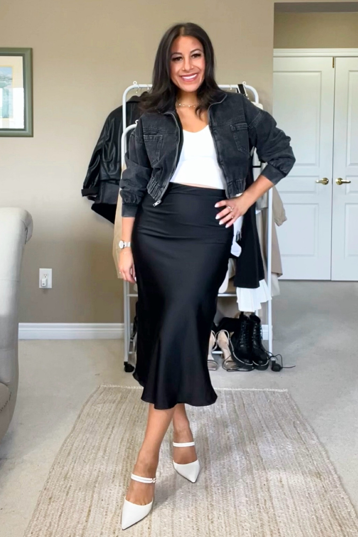 Cute and simple transitional fall outfit 🖤 all pieces from Walmart, exact and similar products linked ✨ 

#FashionMonth #LTKstyletip #LTKautumn