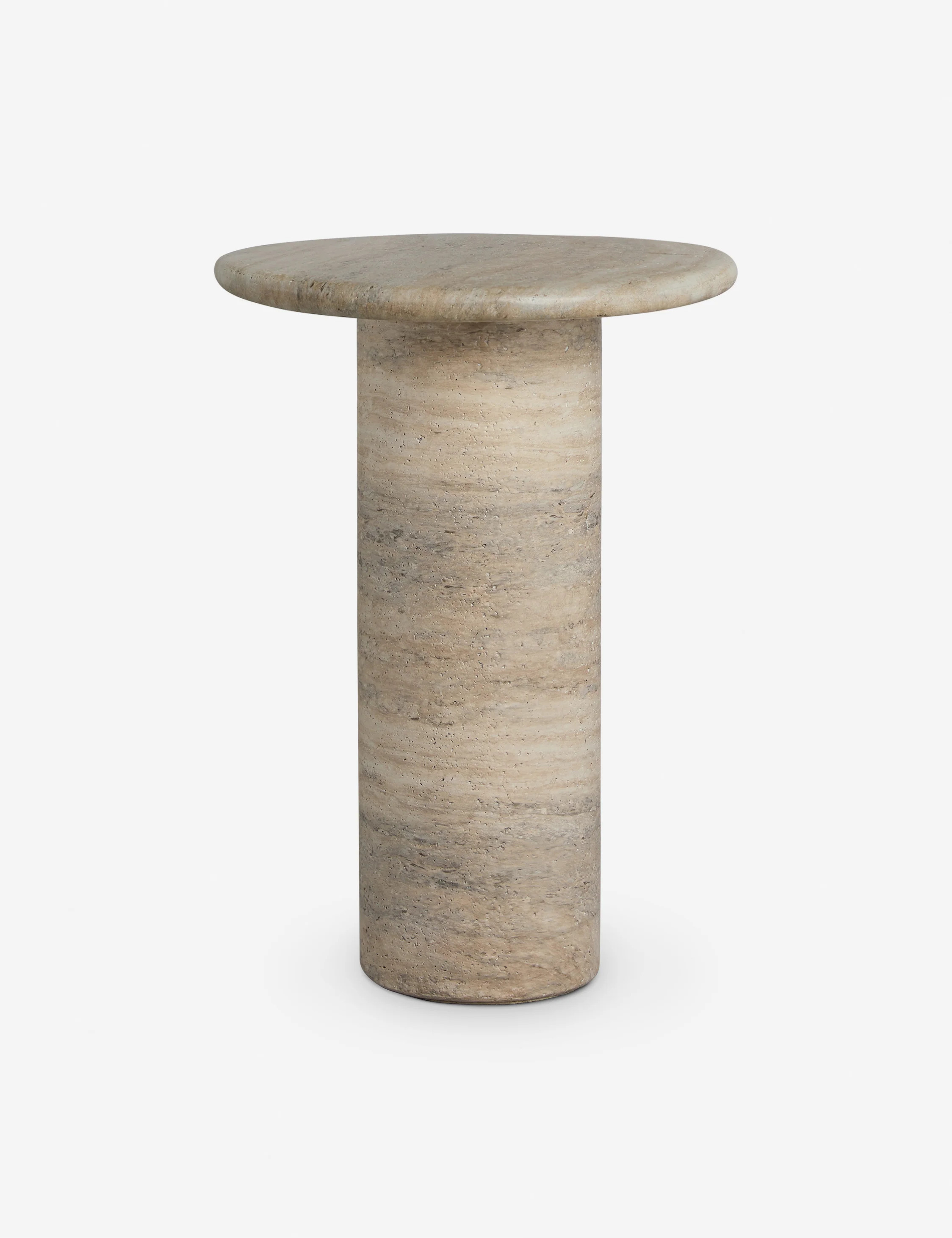 Mona Indoor/ Outdoor Drink Table, Dusk Faux Travertine | Lulu and Georgia 