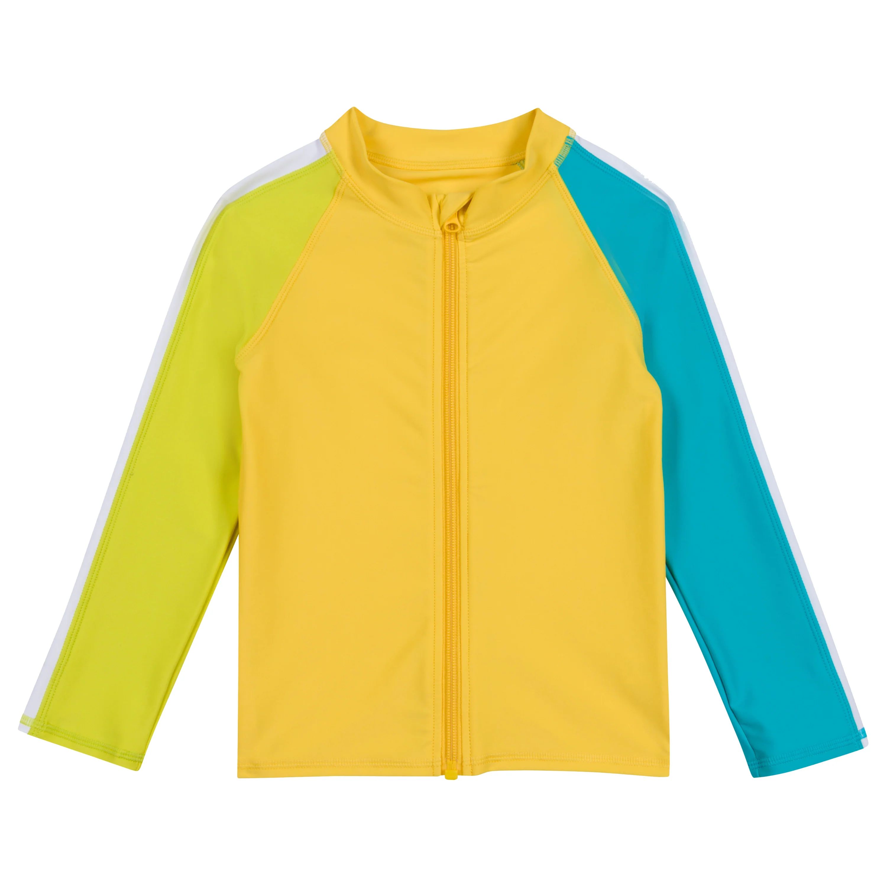 Kids UPF 50+ Long Sleeve Zipper Rash Guard Swim Shirt | "Color Pop" | SwimZip