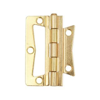 2-1/2 in. Satin Brass Non-Mortise Hinges (2-Pack) | The Home Depot