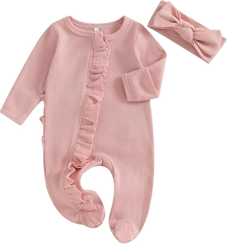 CIYCUIT Baby Girls Cactus Footies Newborn Zip Up Onesie Romper | Amazon (US)