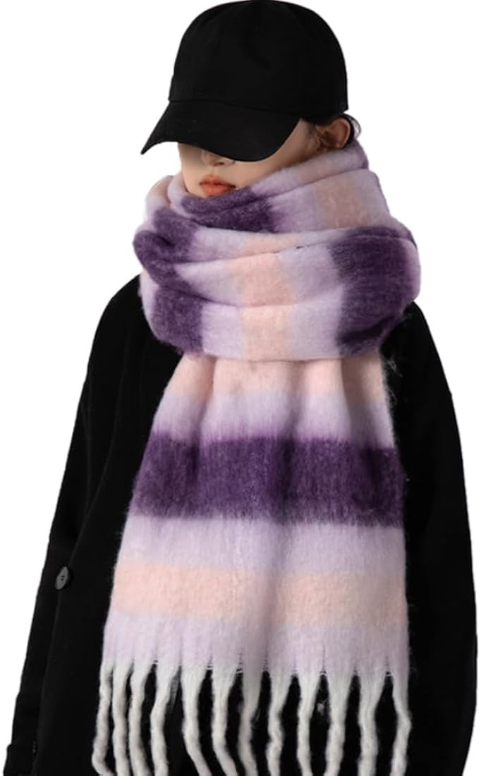Big Chunky Plaid Scarf Colorful Checked Oversized Thick Scarves Soft Large Cashmere Wool Winter W... | Amazon (US)