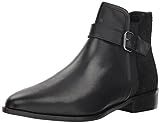 Kenneth Cole REACTION Women's Date 2 Nite Flat Ankle Bootie with Buckle Detail Boot, Black, 6 M US | Amazon (US)