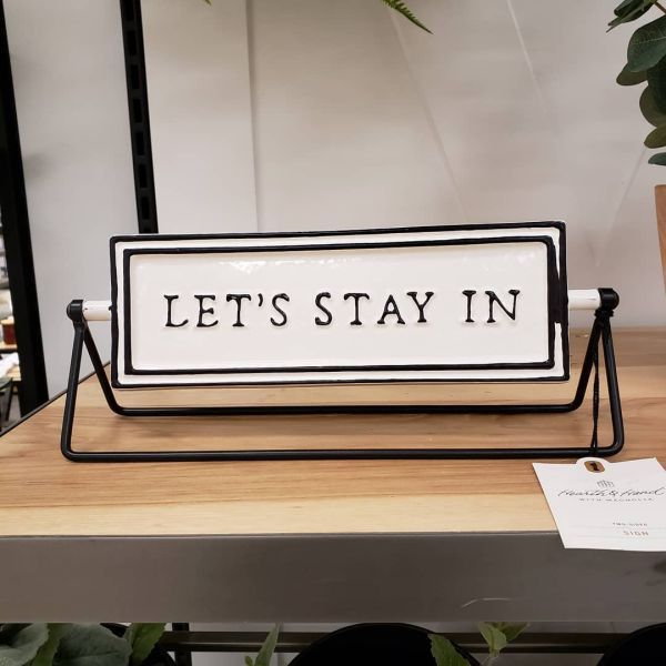 Reversible Sign Let's Go Out / Let's Stay In Cream - Hearth & Hand™ with Magnolia | Target
