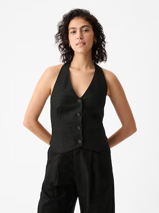 Linen-Cotton Halter Vest | Gap (US)