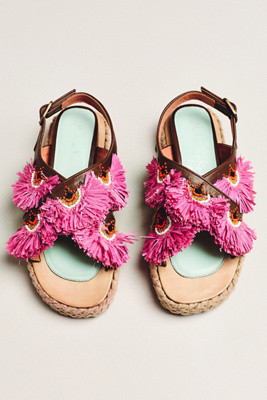 Meher Kakalia Rio Bloc Fringe Sandals | Anthropologie (US)