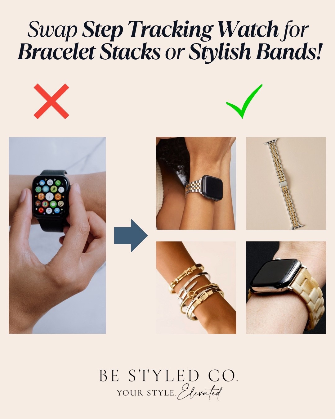Apple Watches are super functional yet not the most stylish option when worn with an elevated outfit. Some bands to elevate your watch or swap it out for a set of mixed metal bracelets instead  

#LTKStyleTip #LTKSeasonal #LTKOver40