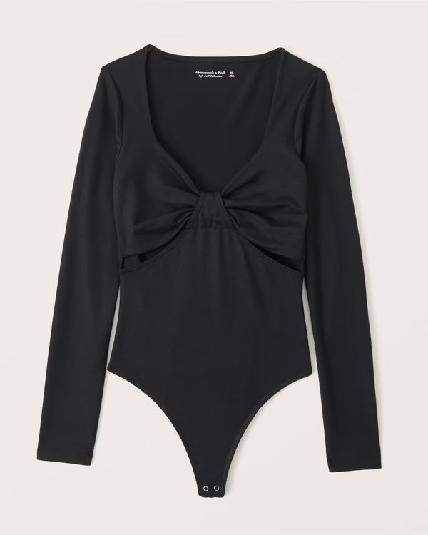 Double-Layered Seamless Fabric Cutout Bodysuit | Abercrombie & Fitch (US)