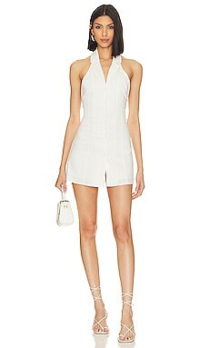 SNDYS x REVOLVE Button Down Mini Dress in White from Revolve.com | Revolve Clothing (Global)