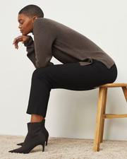 Finley Stretch Pant - Ribbed Jardigan Knit :: Black | MM LaFleur