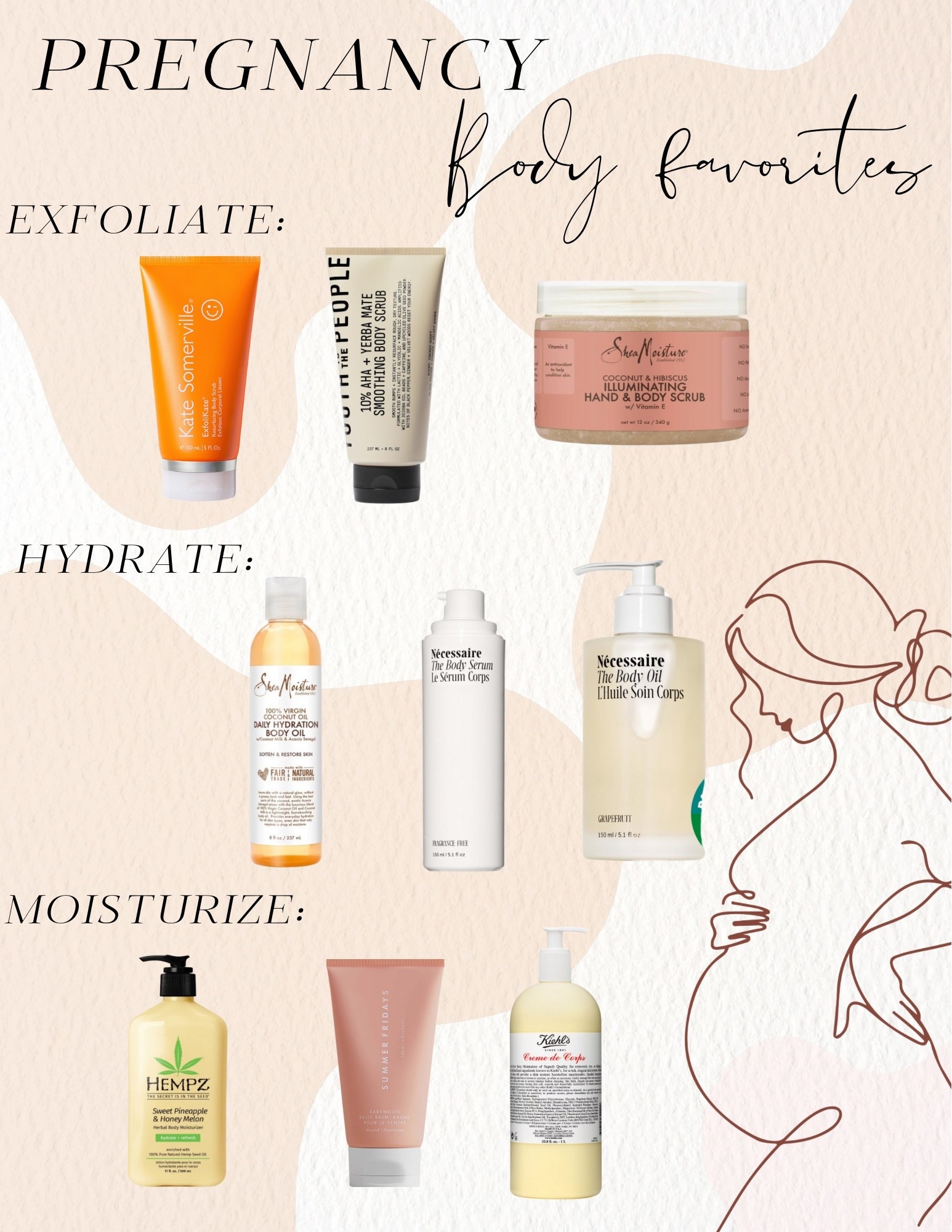 A collection of all of my favorite body products during pregnancy to keep my hydrated and stretch marks away. 

#LTKBump #LTKBeauty #LTKBaby