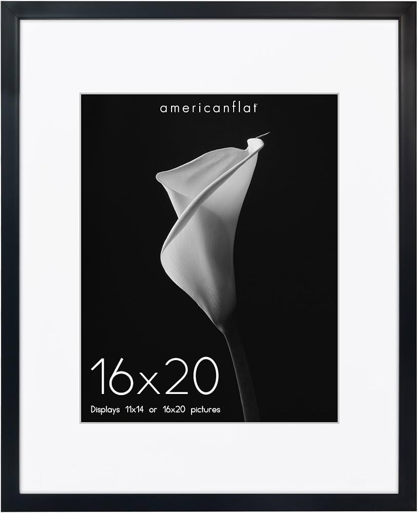 Americanflat 16x20 Picture Frame in Black - Use as 11x14 Picture Frame with Mat or 16x20 Frame Wi... | Amazon (US)
