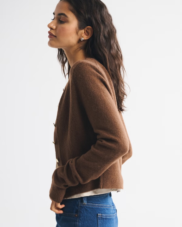 Shrunken Crew Cardigan | Abercrombie & Fitch (US)