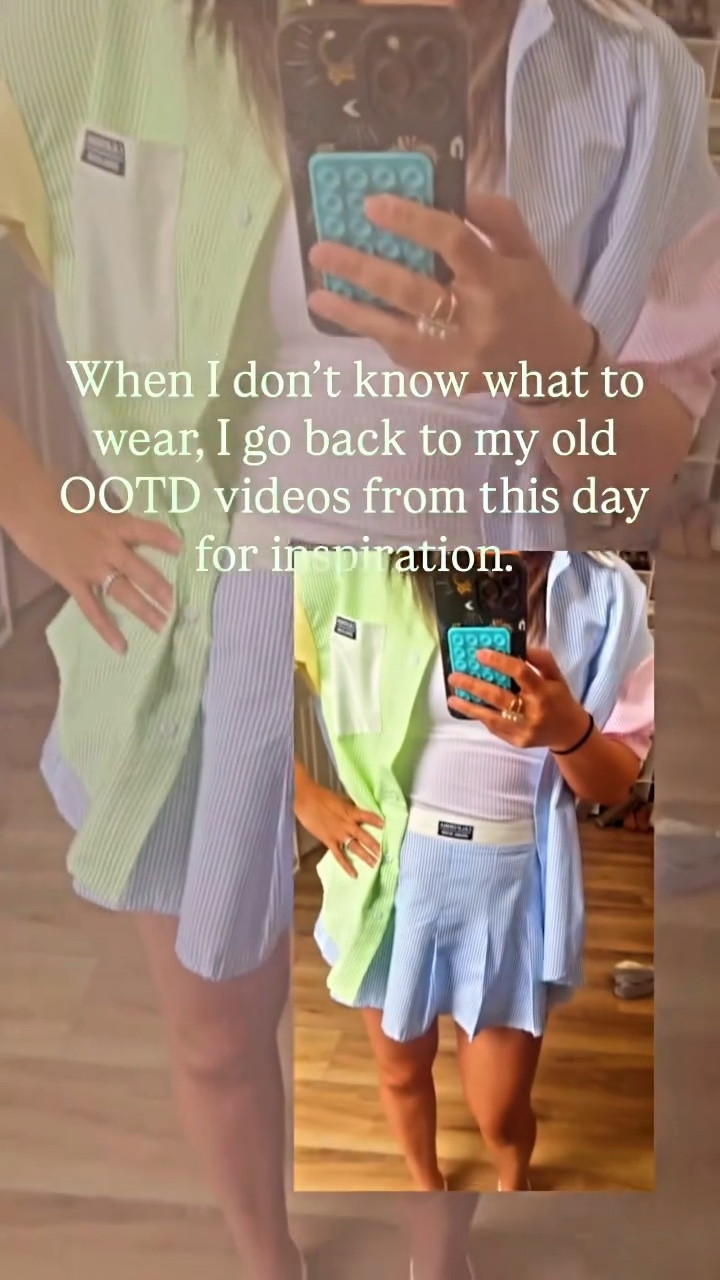 Casual Friday.
Matching set: Oversized buttoned down shirt and pleated mini skirt outfit.

#LTKootd #LTKOver40 #LTKPetite