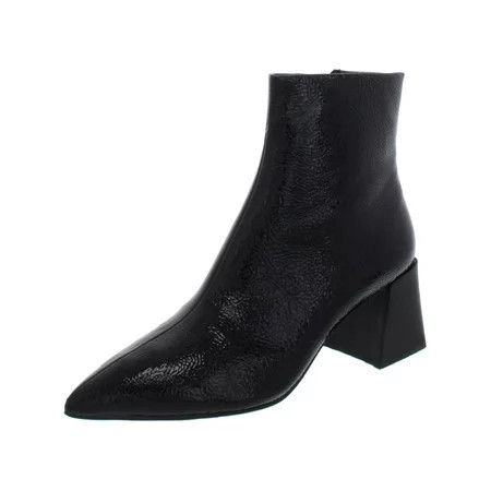 Steve Madden Women s Elaria Black Patent Block Heel Pointed Toe Fashion Booties (Black Patent 10) | Walmart (US)