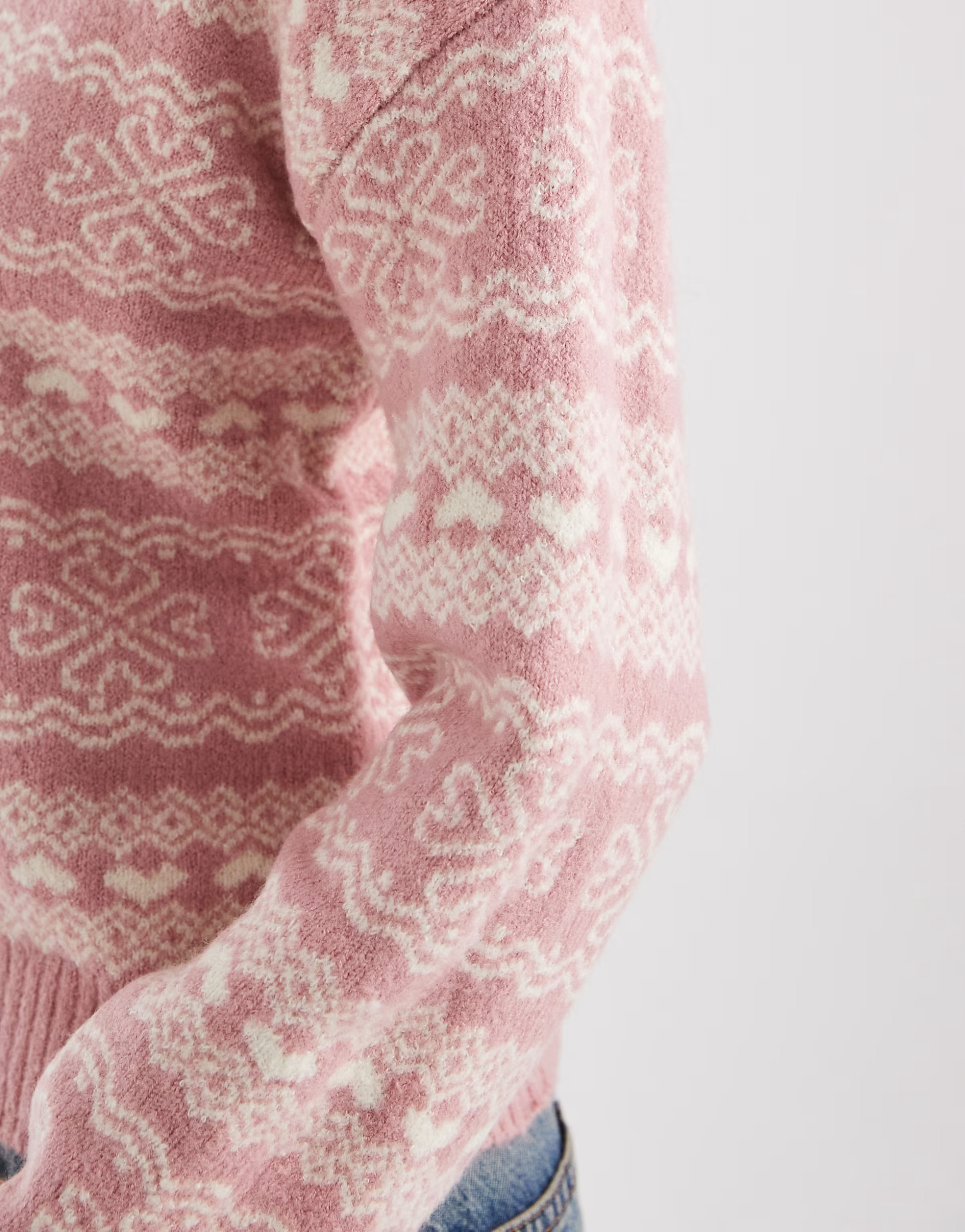 Threadbare crew neck argyle knit jumper in pink | ASOS (Global)
