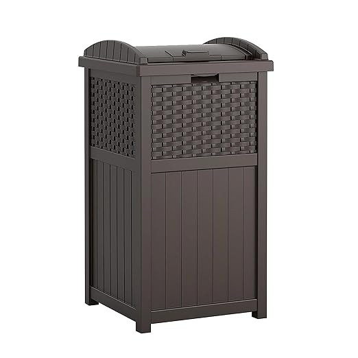 Suncast 33 Gallon Commercial Outdoor Trashcan Hideaway with Lid for 30 to 33 Gallon Trash Bags fo... | Amazon (US)