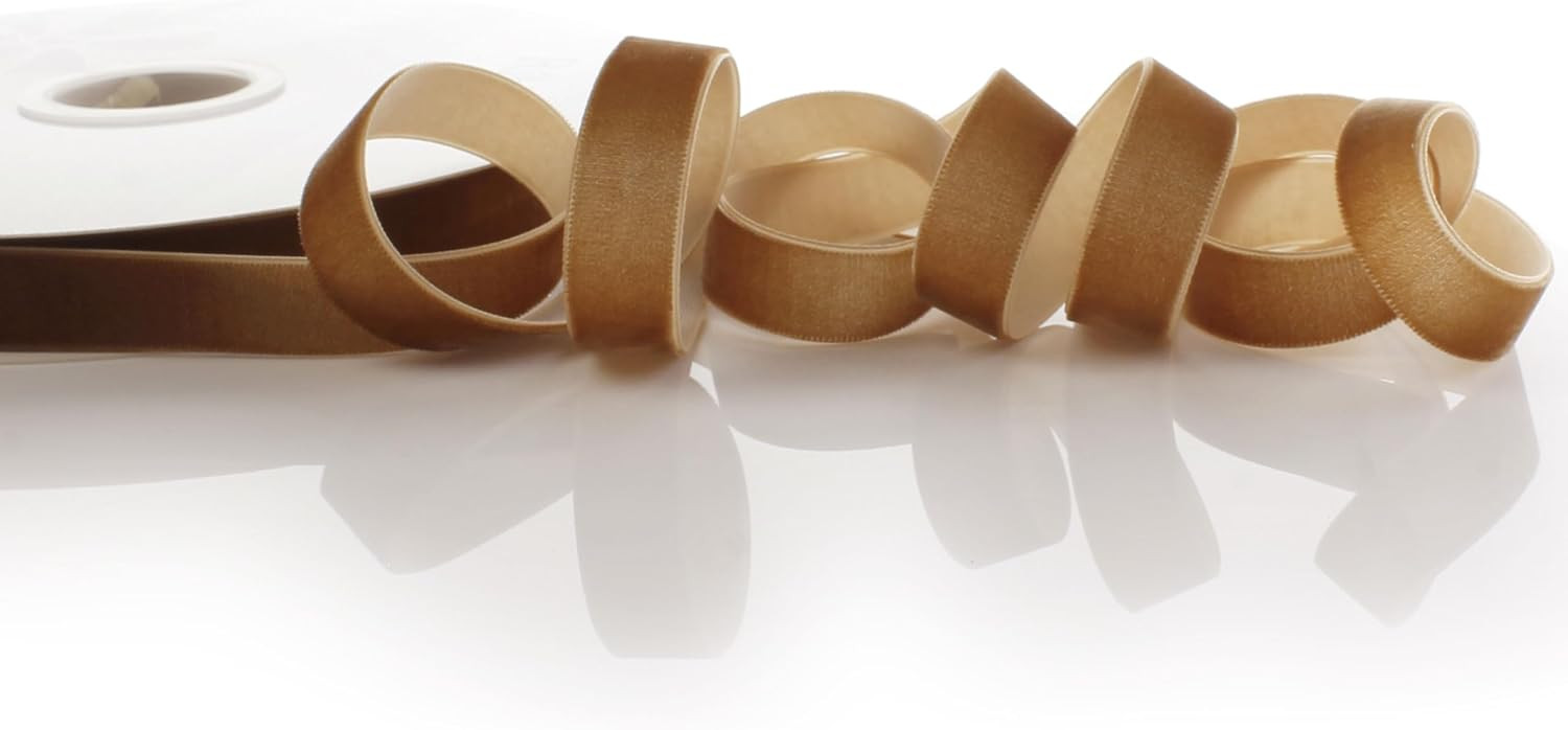 5/8" Velvet Ribbon Camel Brown 5 Yard HairBow Center LLC | Amazon (US)