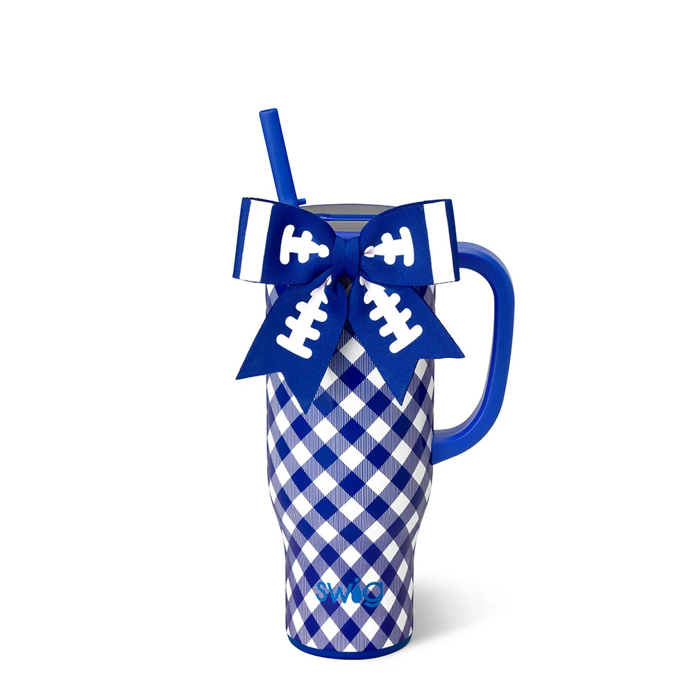Gameday Gingham Royal Mega Mug 30oz | Swig Life