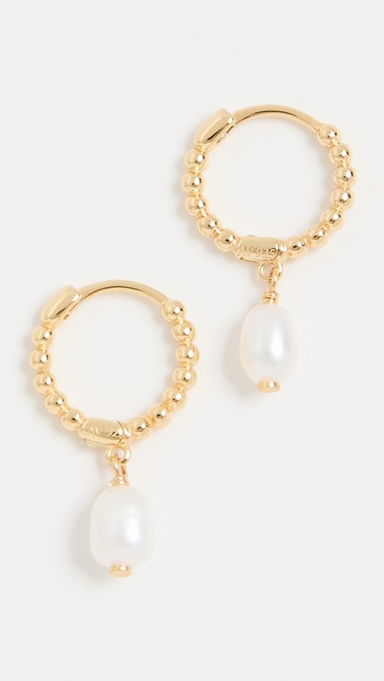 Pearl Drop Beaded Huggies | Shopbop