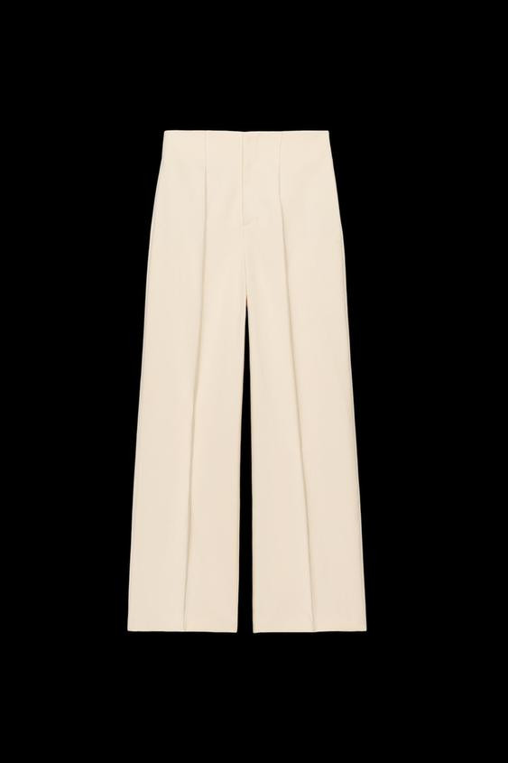 Zara - Zw Collection Mid-Rise Trousers - Mid-Ecru - Xl - Woman | Zara US