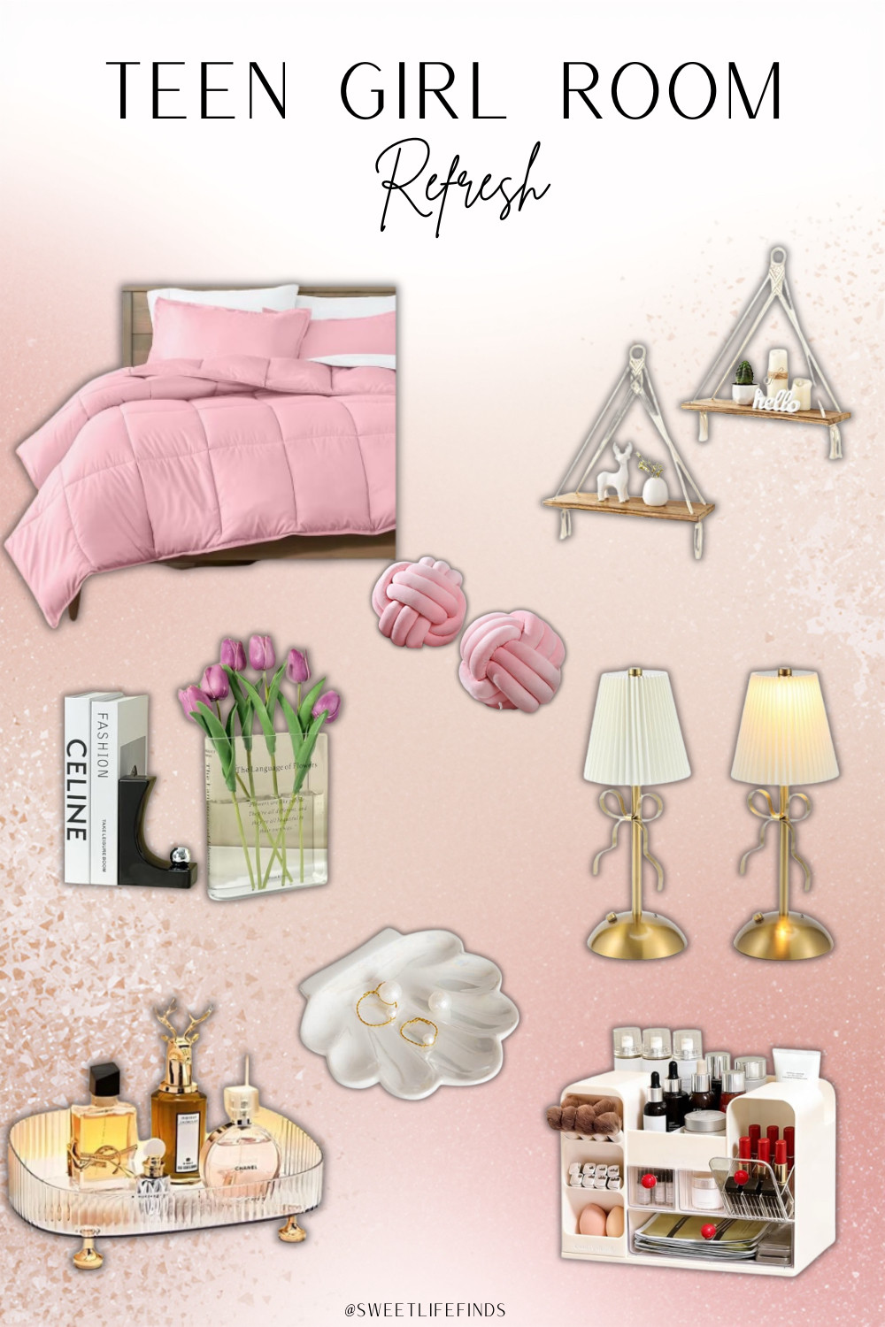Grab these teen girl room refresh finds if you want her space to feel prettier, softer, and more put together without redoing the whole room. This mix is so good for adding a cute elevated feel with decor, storage, and little details that make a big difference.
#TeenGirlRoom #RoomRefresh #BedroomDecor #SweetLifeByKourtney 

 #LTKmomlife #LTKHome #LTKKids