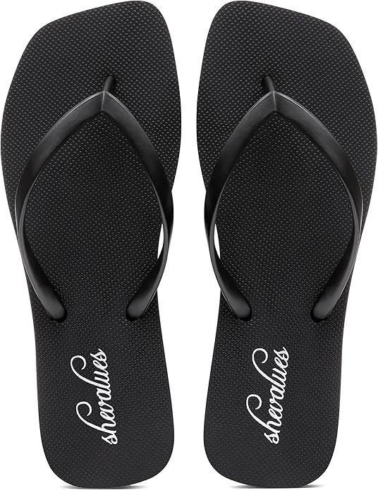 shevalues Women's Slim Square Toe Flip Flops Comfortable Summer Rubber Thong Sandals for Beach, S... | Amazon (US)