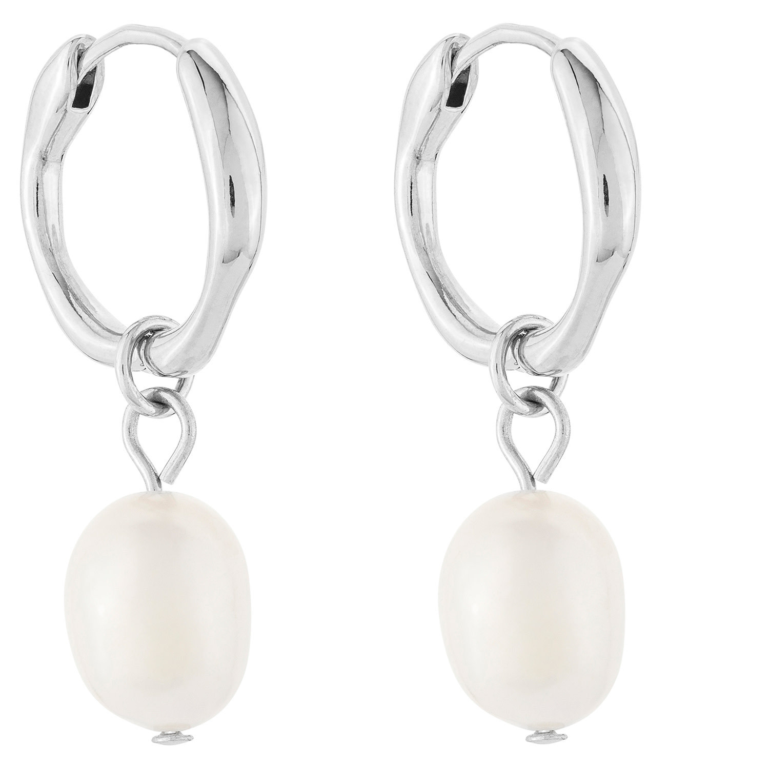 Violet Pearl Huggies - Silver/White | Oroton | Oroton