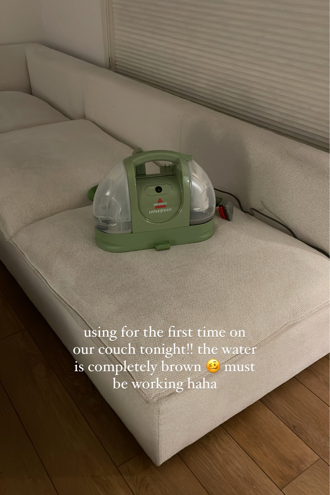 Couch/rug and carpet cleaner! Seems to be working amazing. Will let it dry through the night! Amazon, cleaning, home 

#LTKhome