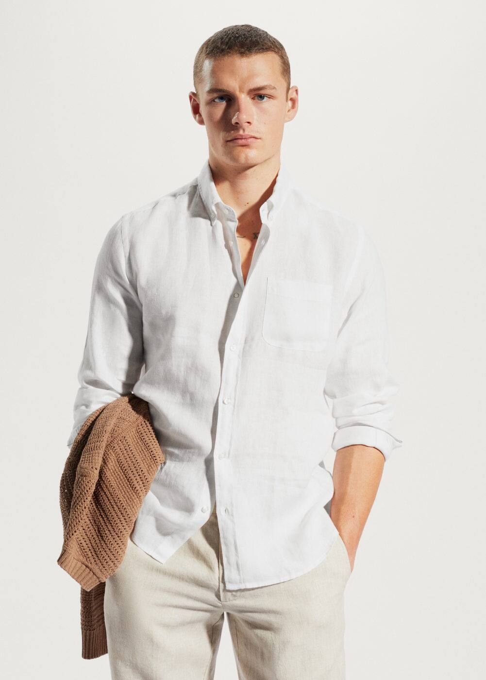 100% linen slim-fit shirt | MANGO (US)