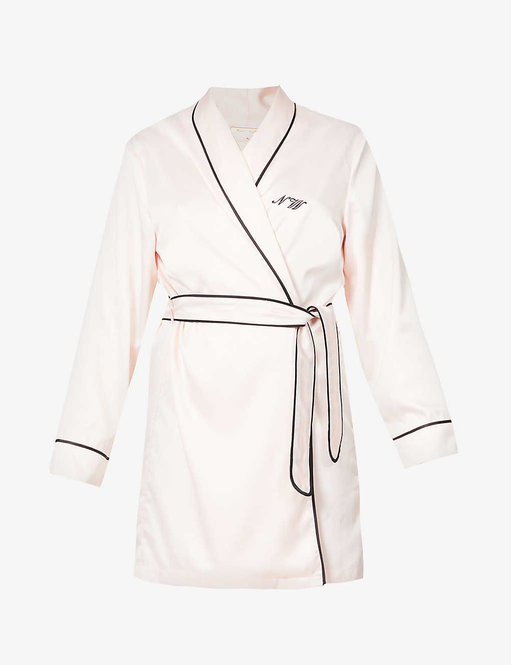 H A DESIGNS Personalised satin-crepe dressing gown robe | Selfridges