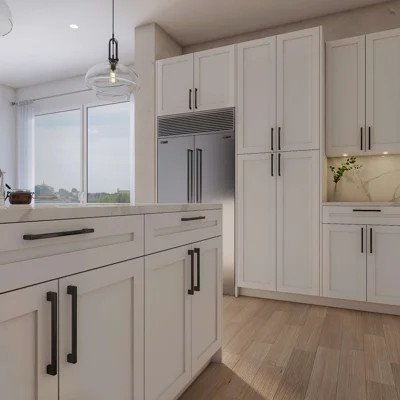Shaker White Slab Style Kitchen Cabinet Filler (3 " W x 0.75 " D x 96 " H) | Wayfair North America