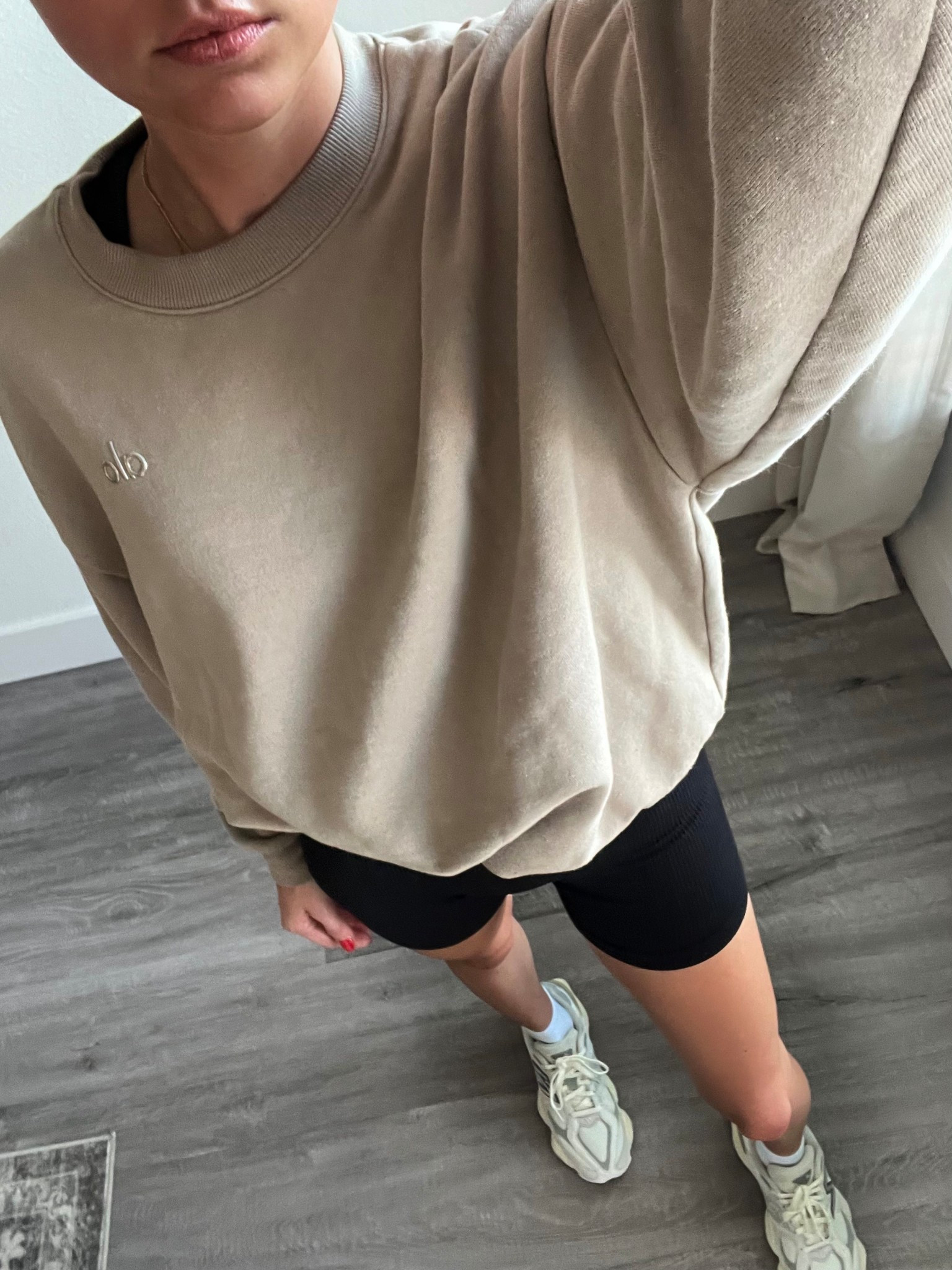 Wearing a size XS in biker shorts and top, size medium in crewneck! 

#LTKActive #LTKStyleTip #LTKBeauty