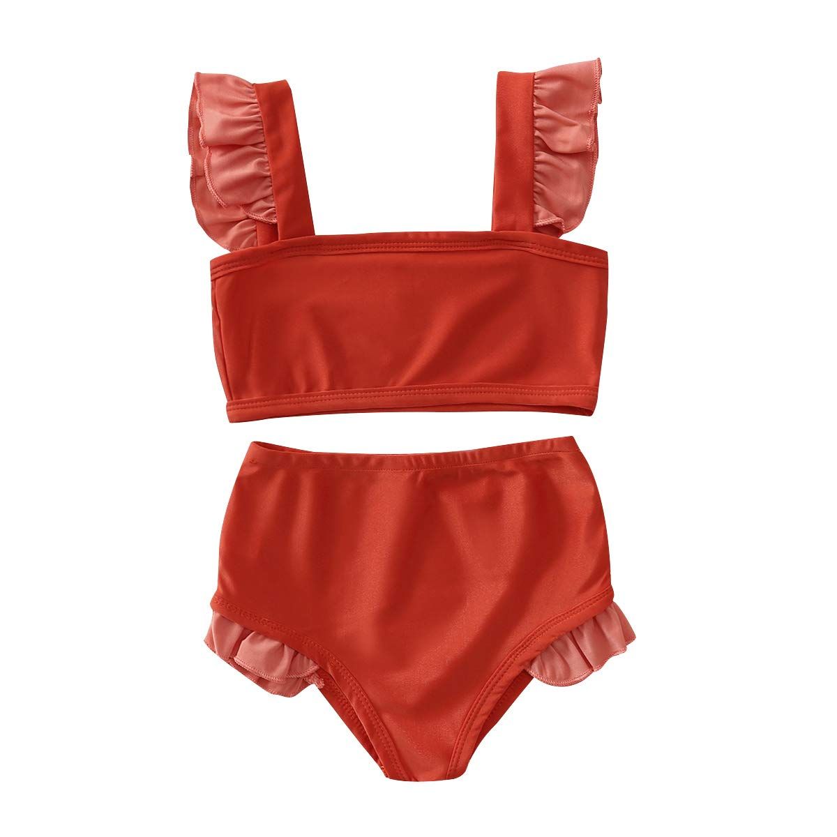 Infant Baby Girls Bikini Swimsuit Ruffles Solid Color Two Piece Bathing Beach Swimwear Sunsuit Be... | Amazon (US)