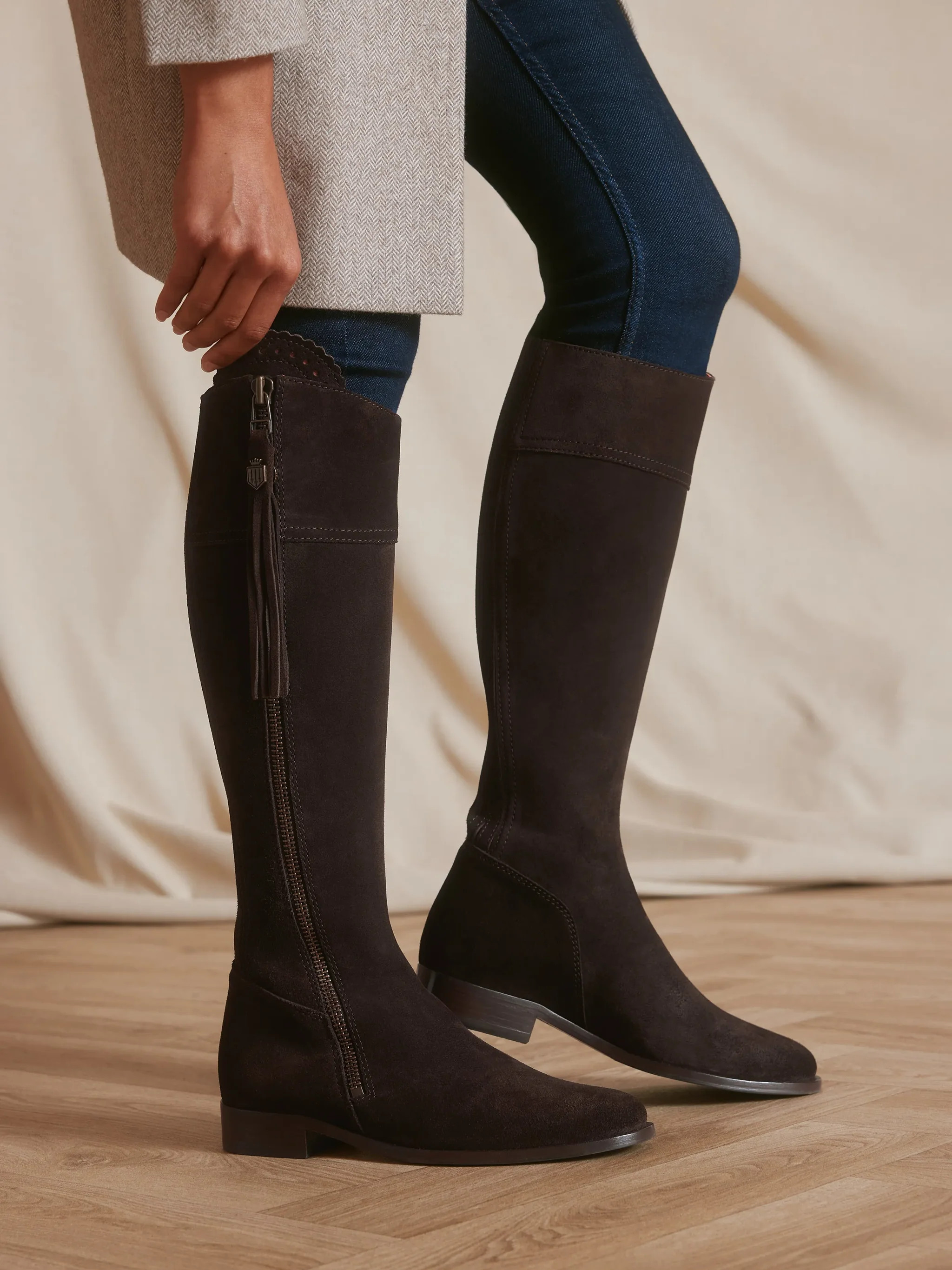 Regina - Women's Knee-High Boots - Chocolate | Fairfax & Favor | Fairfax & Favor (UK)