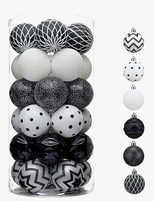 Affordable black and white ornaments 🖤❄️🎄

#LTKHoliday #LTKSeasonal #LTKHome