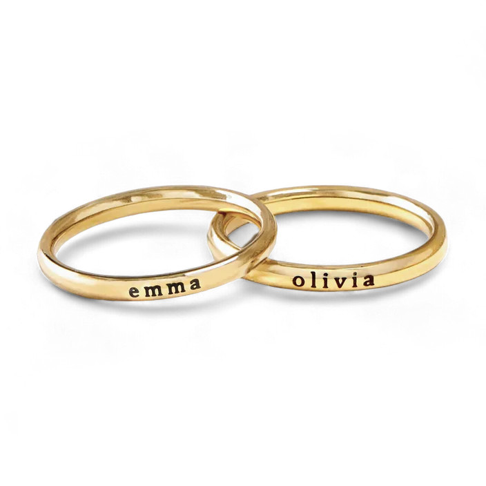 Tiny Stackable Name Ring | Mint & Lily