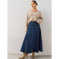 The Very Collection Seam Detail Denim Maxi Skirt - Mid Wash | Very Ireland