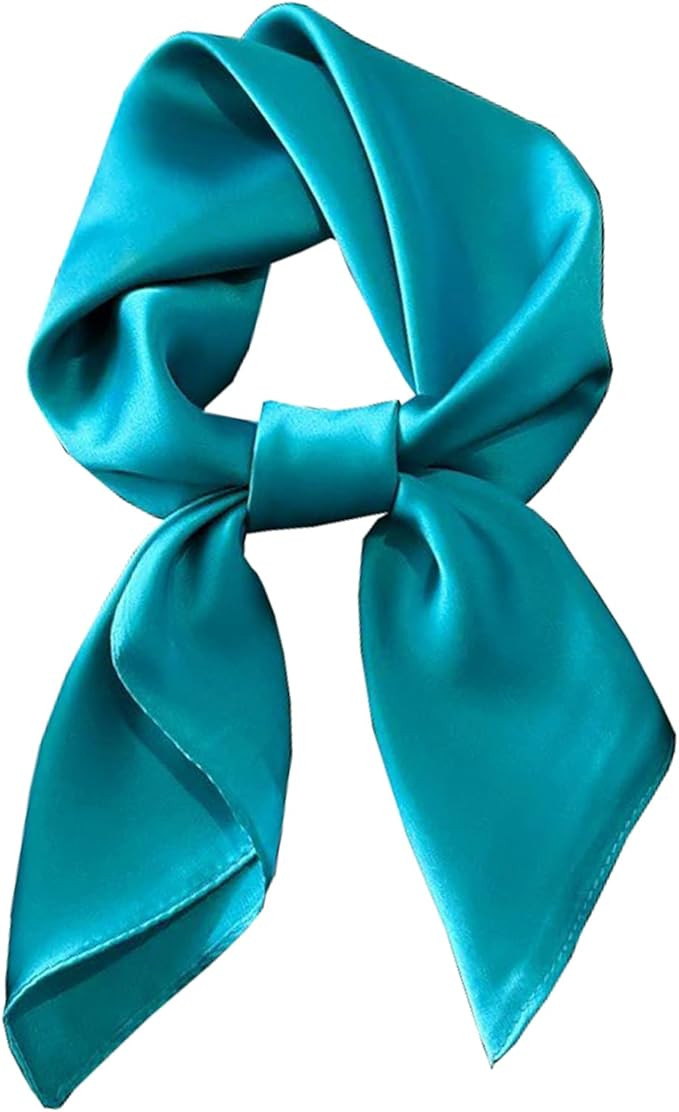 CHUNG Women's Square Satin Scarf 27.5" Bandanas Solid 50s Retro Neck Scarves Emulation Silk Handb... | Amazon (US)