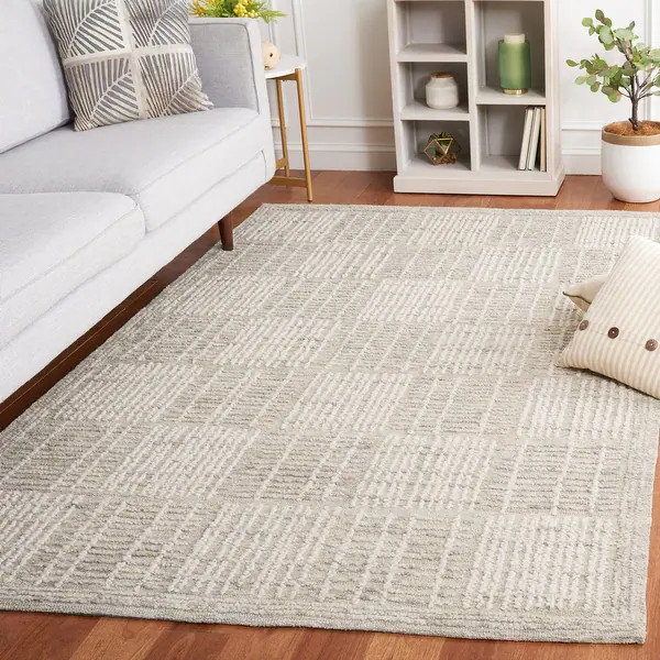 SAFAVIEH Handmade Abstract Yousra Checkered Wool Rug - Bed Bath & Beyond - 37402366 | Bed Bath & Beyond