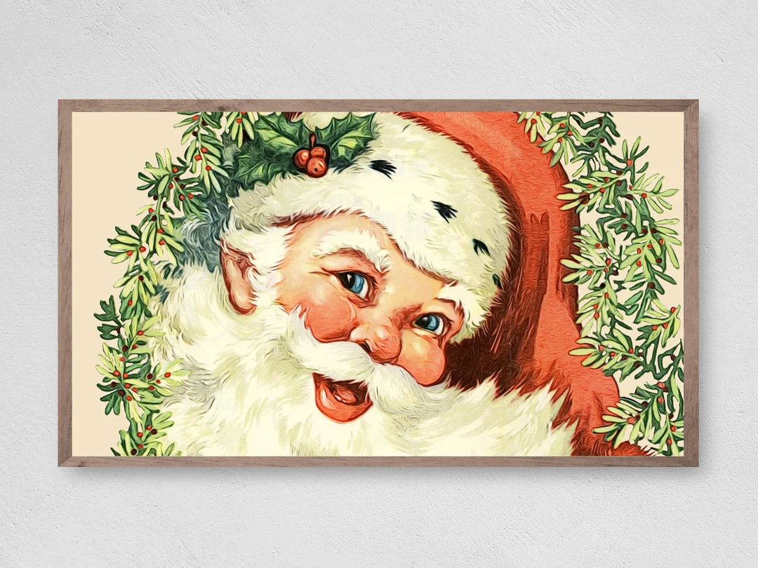 Samsung Frame TV Art Christmas, Vintage Jolly Ol' St. Nick, Instant Download, Winter, Christmas, ... | Etsy (US)