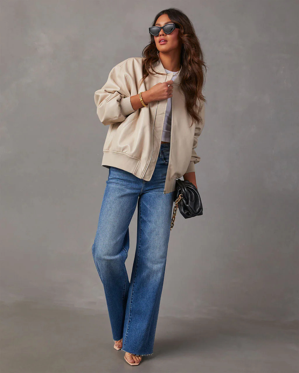 Domingo Faux Leather Zip Bomber Jacket | VICI